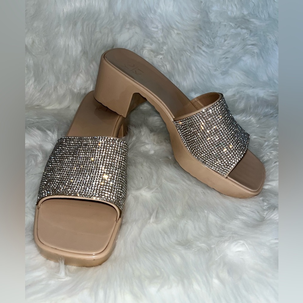 👡 YOKI PLASTIC ROSE GOLD SANDALS WITH RHINESTONES